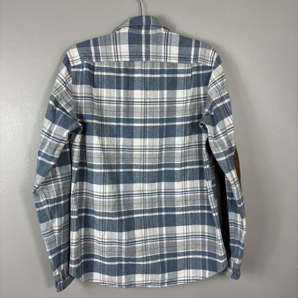JCrew Plaid Flannel Button Down with Elbow Patches Size M Tall - Picture 5 of 5